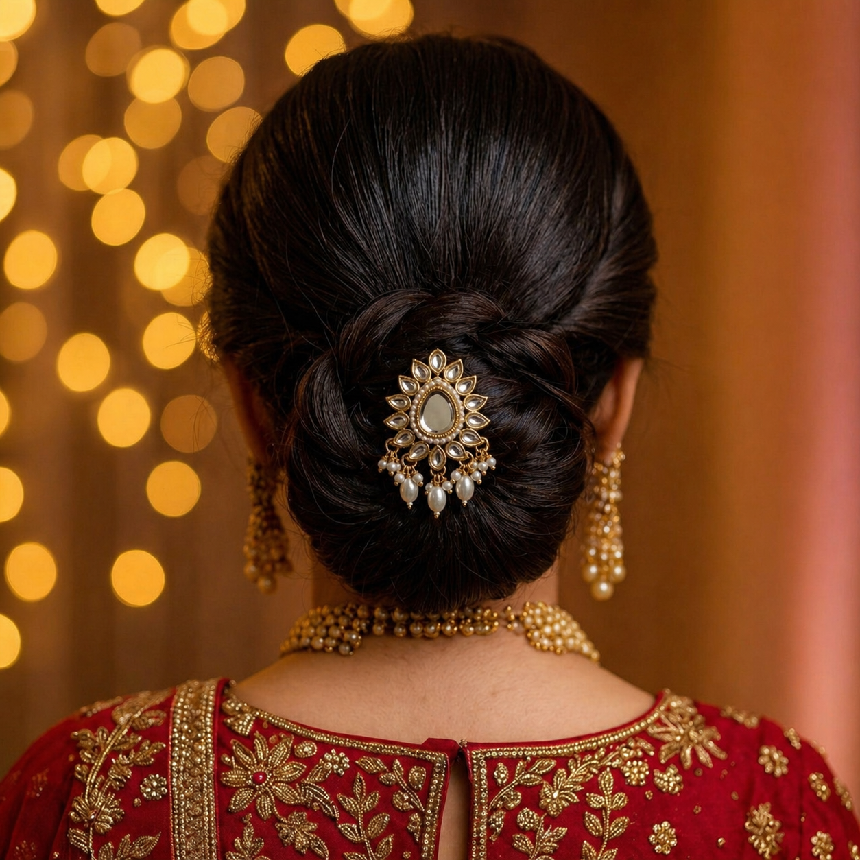 Kundan Polki Braid Pins