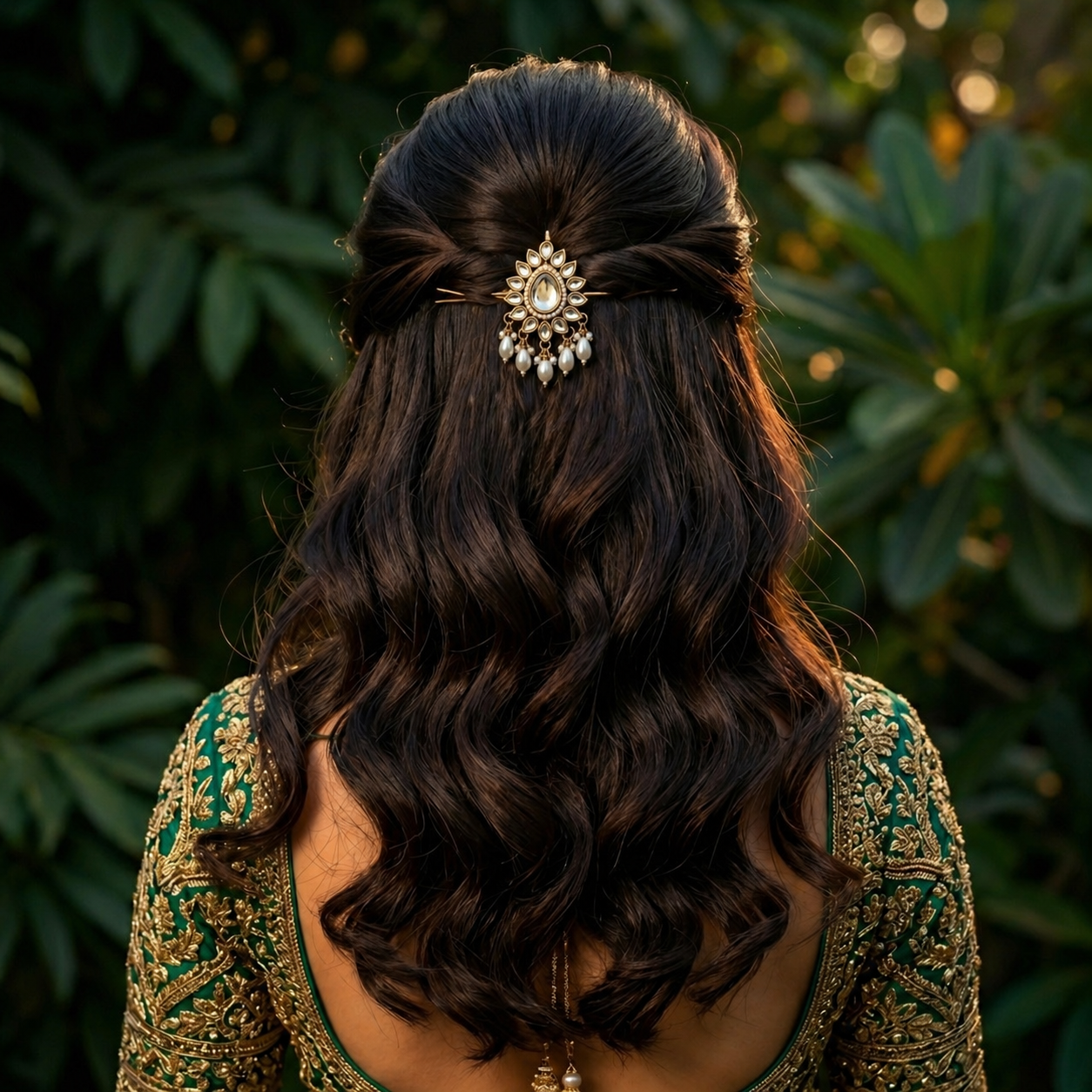 Kundan Polki Braid Pins