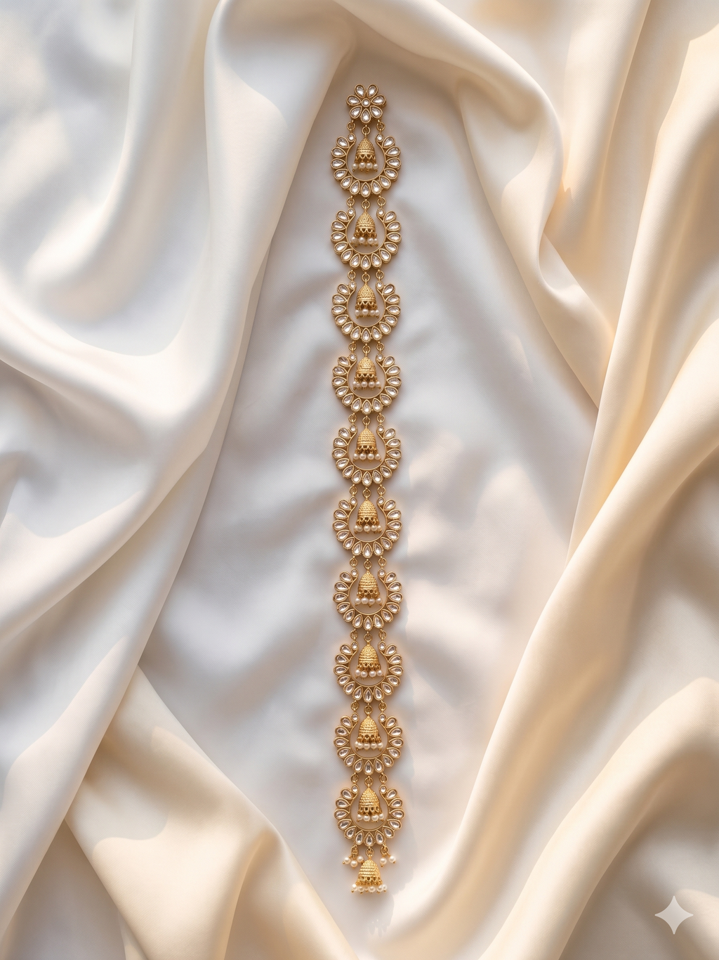 Pearl & Gold Kundan Bridal Hair Chain