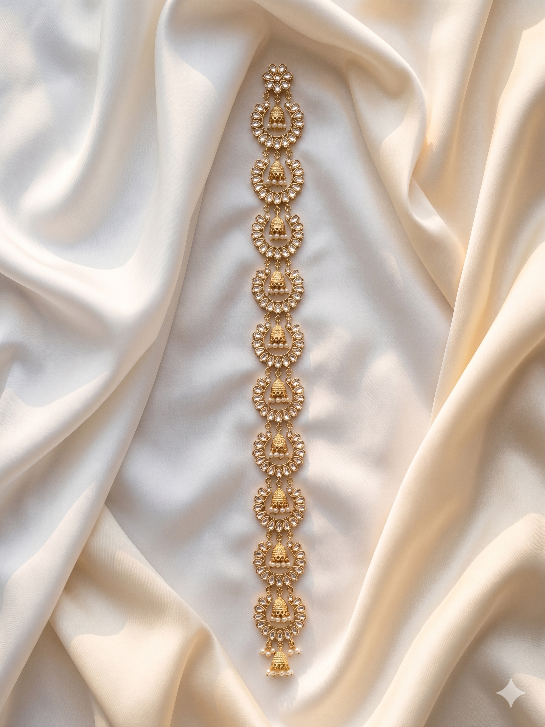Pearl & Gold Kundan Bridal Hair Chain