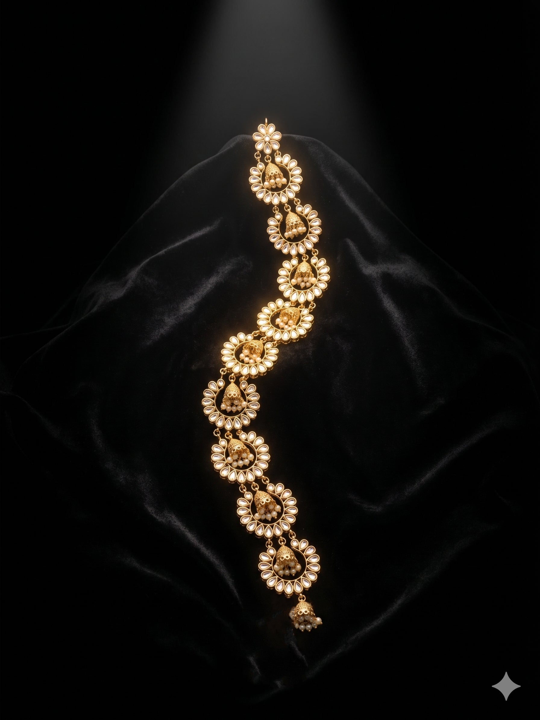 Extended Jhoomar with Pearl Tassels