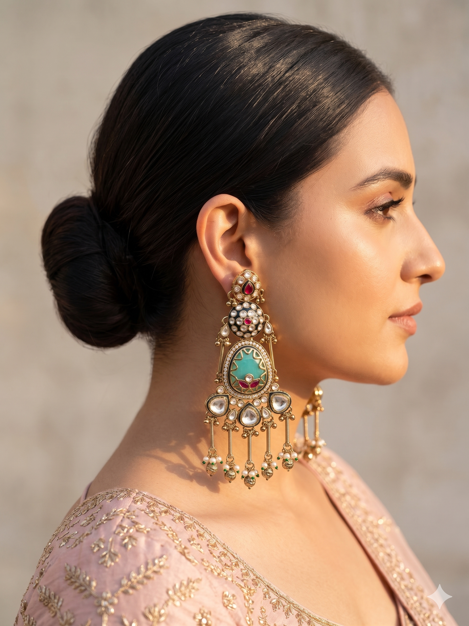 Riyasat Statement Kundan Heirloom Earrings