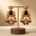 Vintage Temple-Style Carved Jhumka Earrings