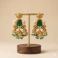 Heritage Emerald Carved Triple Jhumkas
