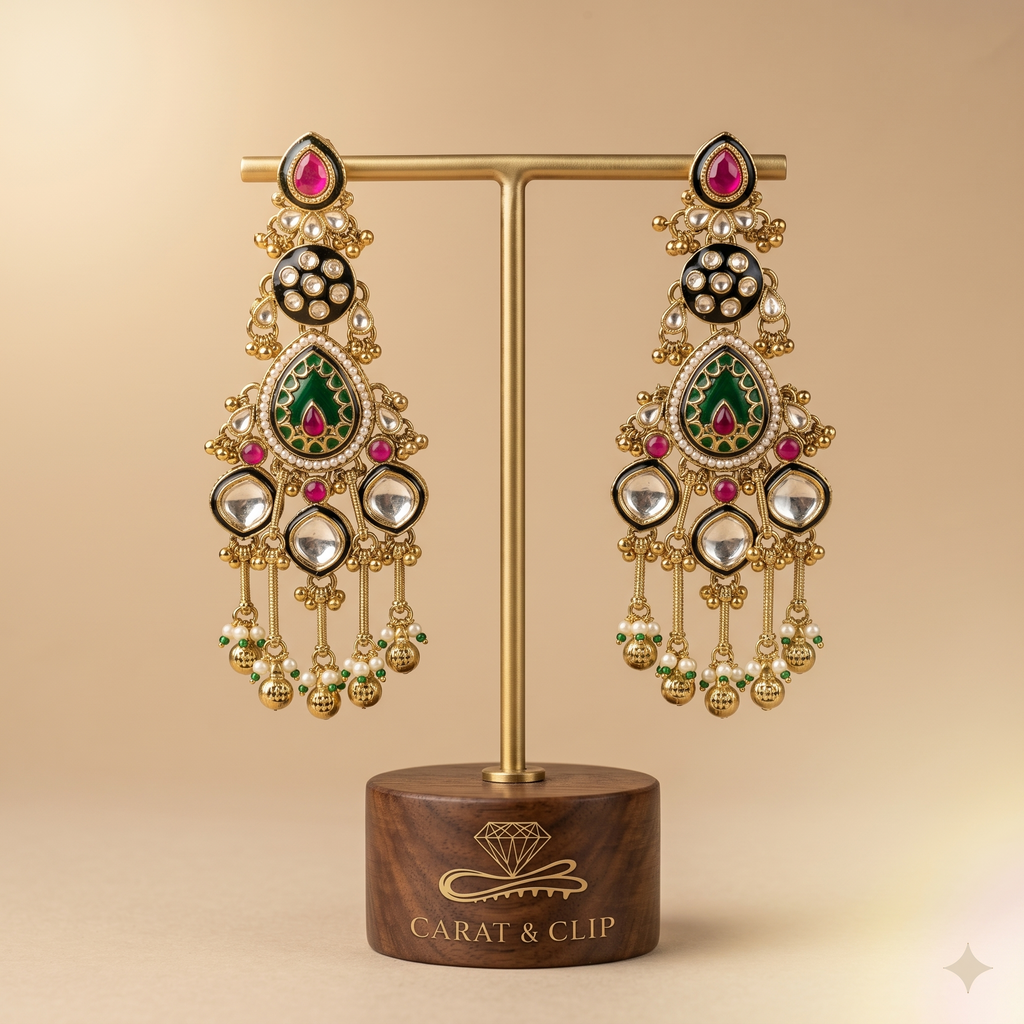 Majestic Meenakari & Kundan Grand Danglers