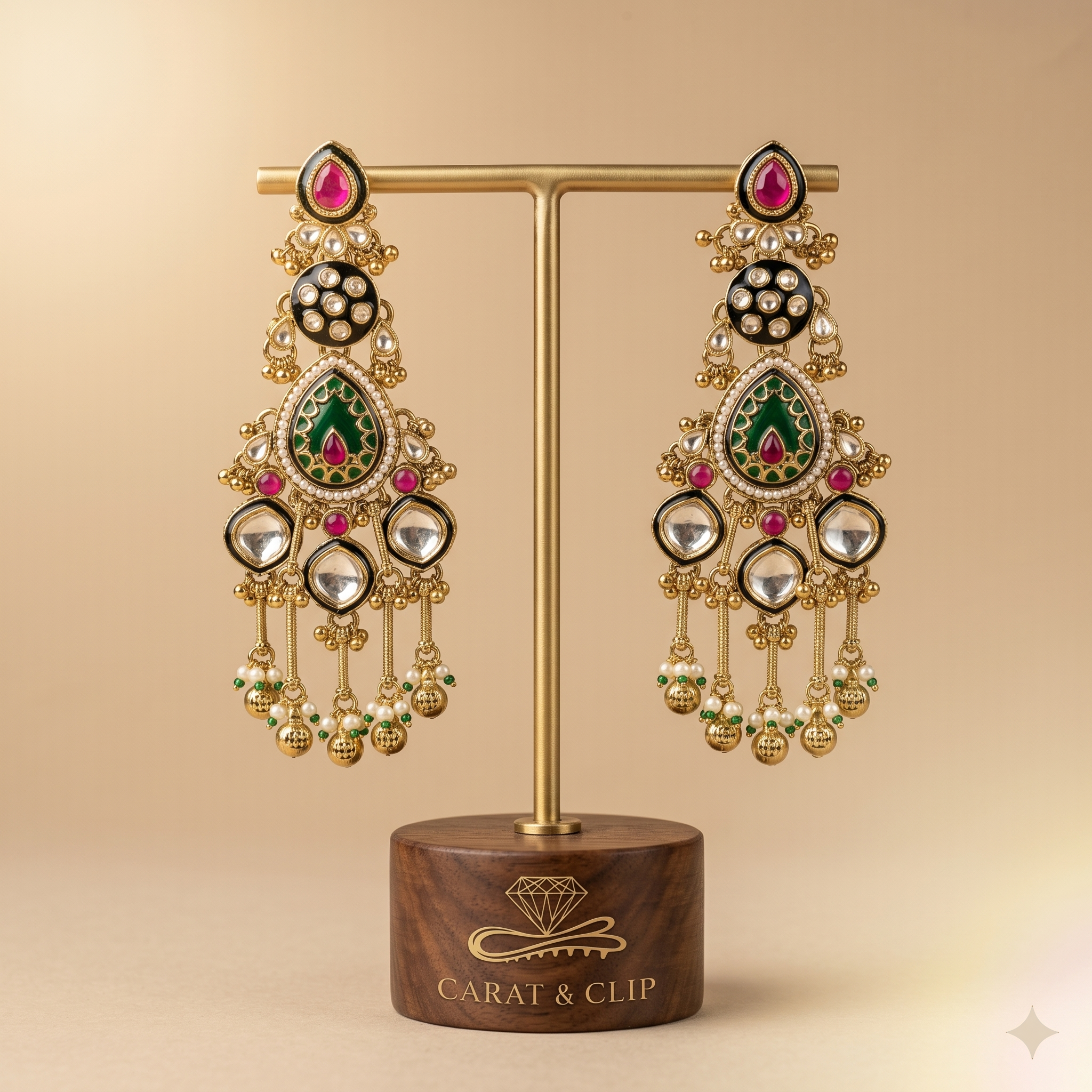 Majestic Meenakari & Kundan Grand Danglers