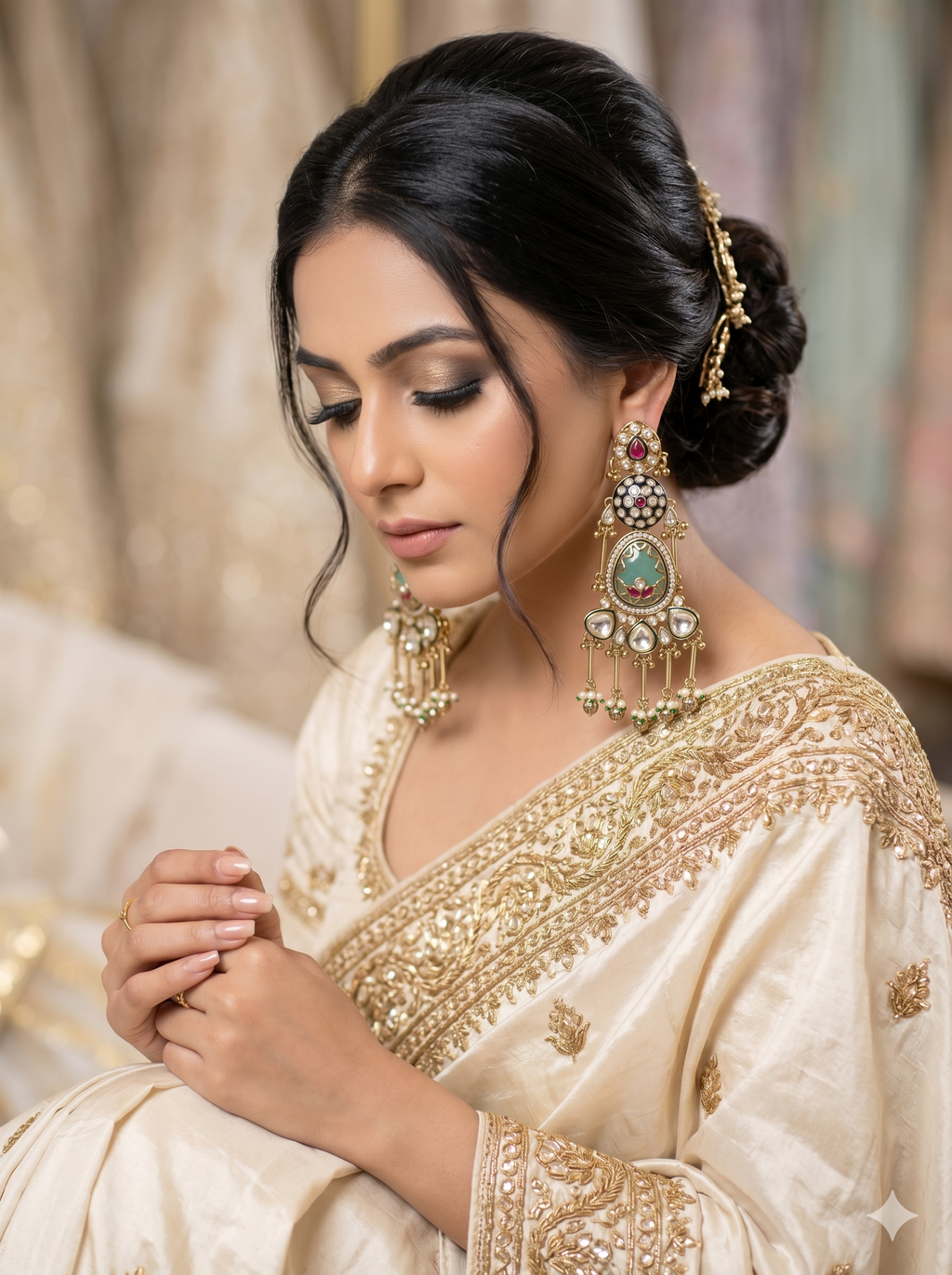 Riyasat Statement Kundan Heirloom Earrings