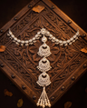 Silver Pearl Kundan Bridal Necklace Hair Chain