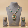 Emerald Eve - Diamond & Emerald Long Necklace Set in Rose Gold (24 Carat Gold Plated)