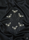 Ethereal Crystal Gold Floral Hair Pins