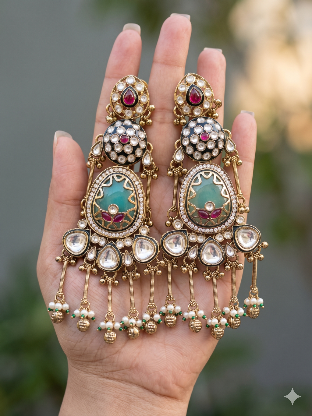 Riyasat Statement Kundan Heirloom Earrings