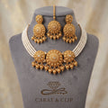 Sone Ki Dastaan Antique - Gold Pearl Choker with Chandbalis & Maang Tikka