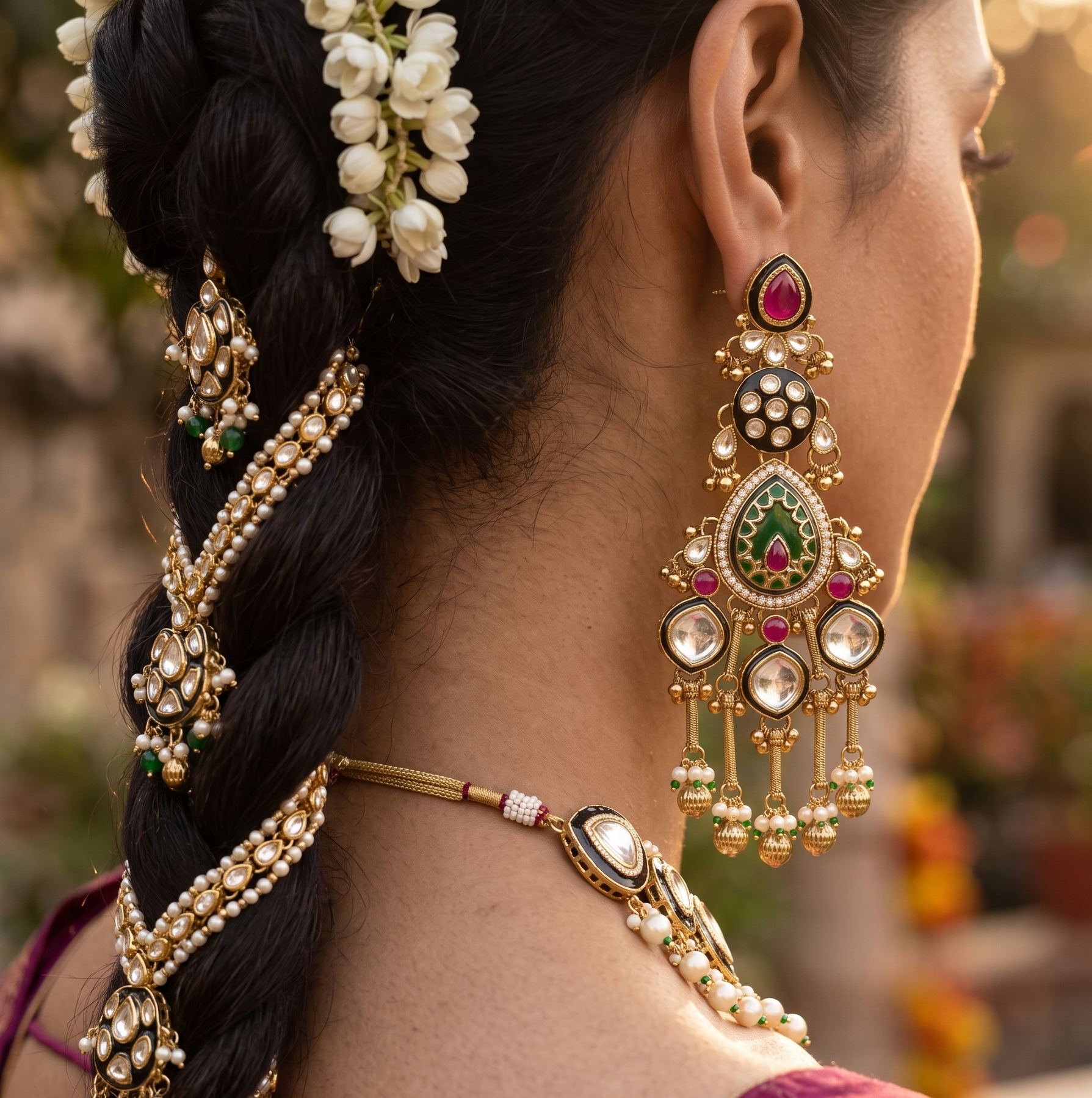 Majestic Meenakari & Kundan Grand Danglers