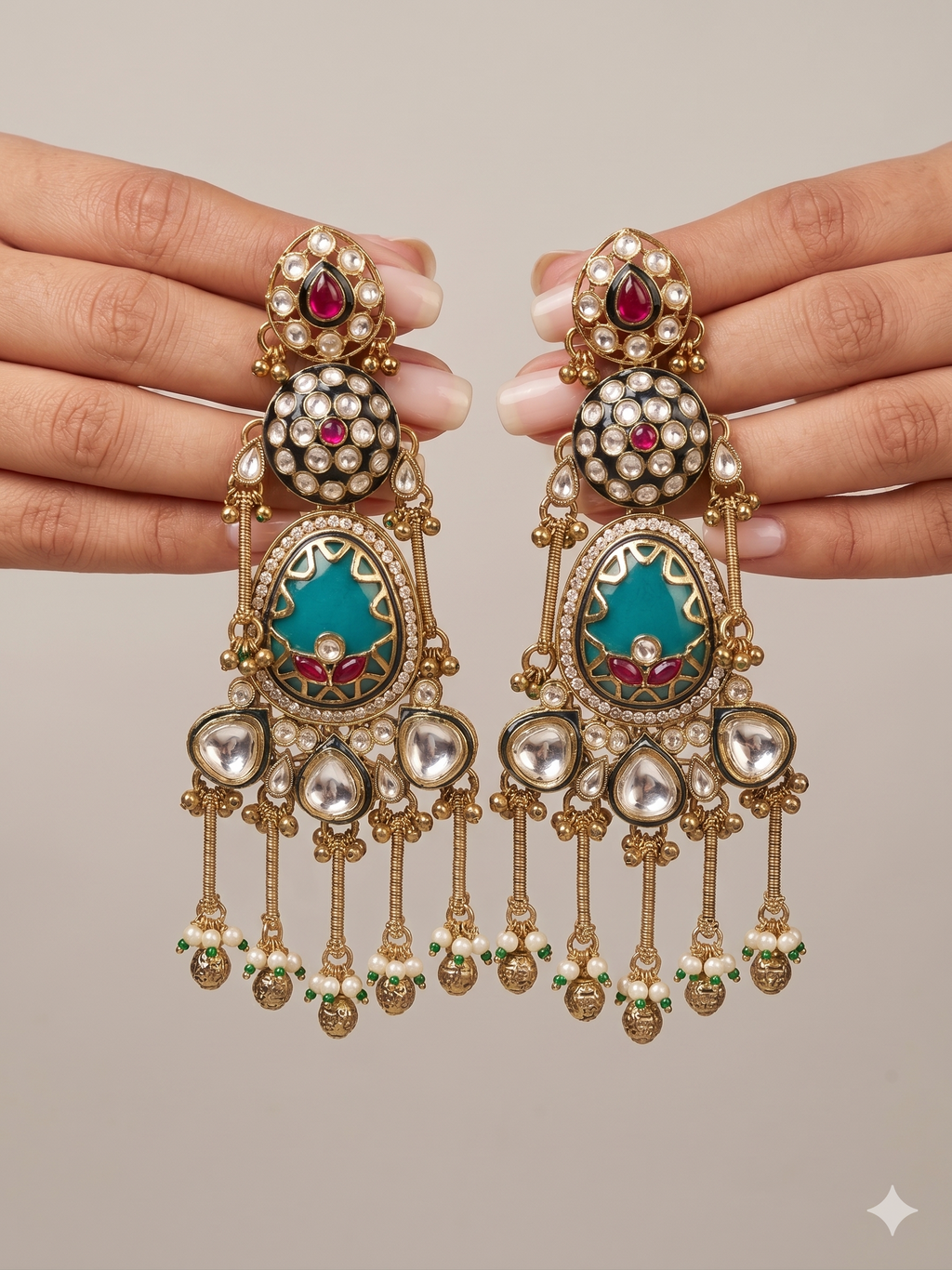 Riyasat Statement Kundan Heirloom Earrings