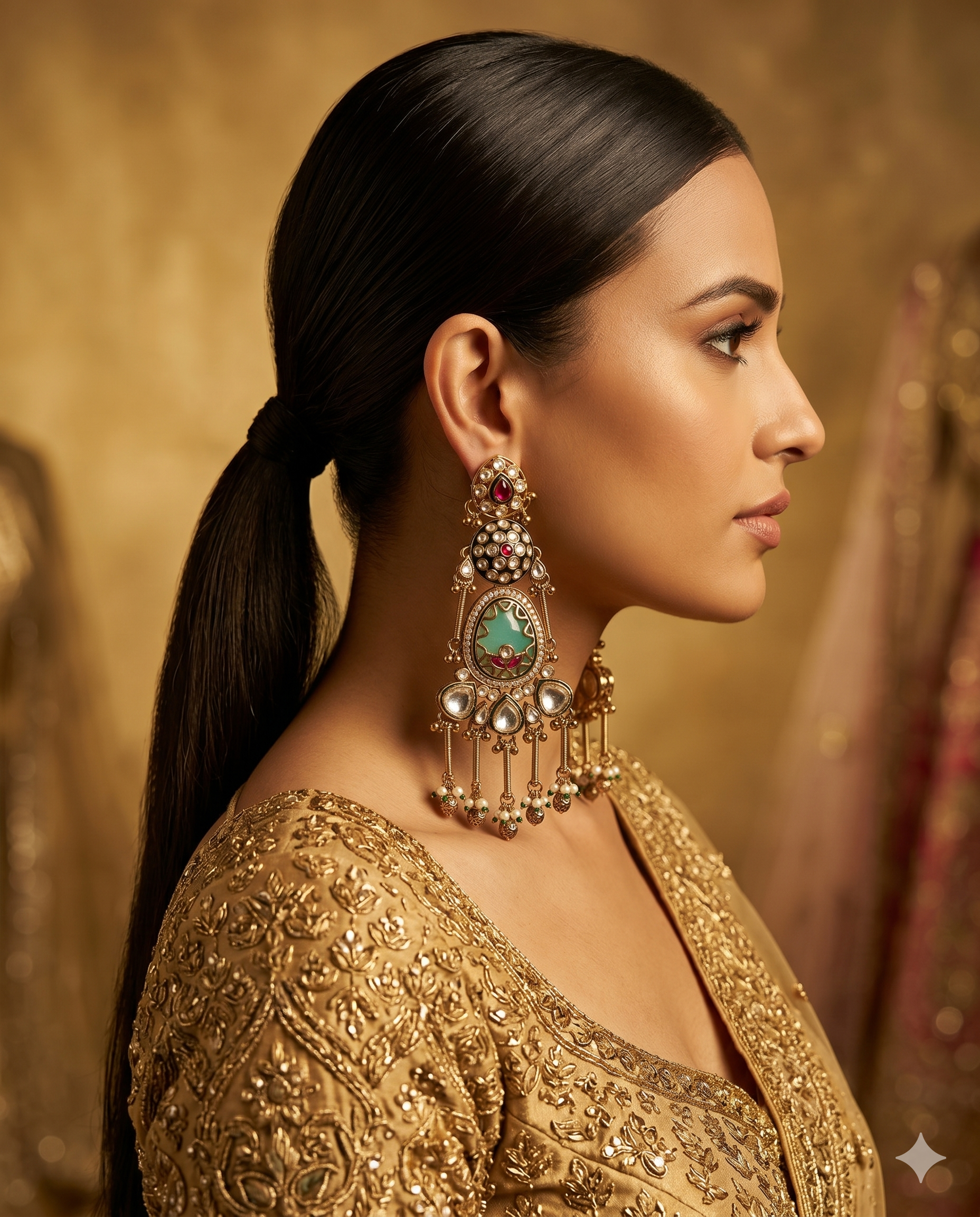 Riyasat Statement Kundan Heirloom Earrings