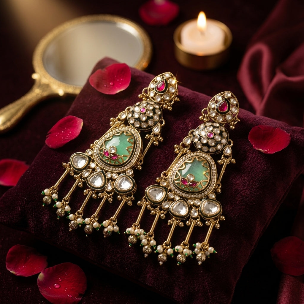 Riyasat Statement Kundan Heirloom Earrings