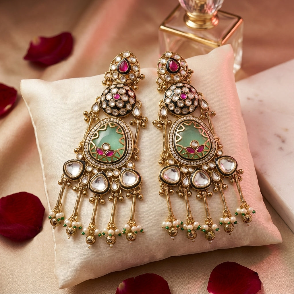 Riyasat Statement Kundan Heirloom Earrings