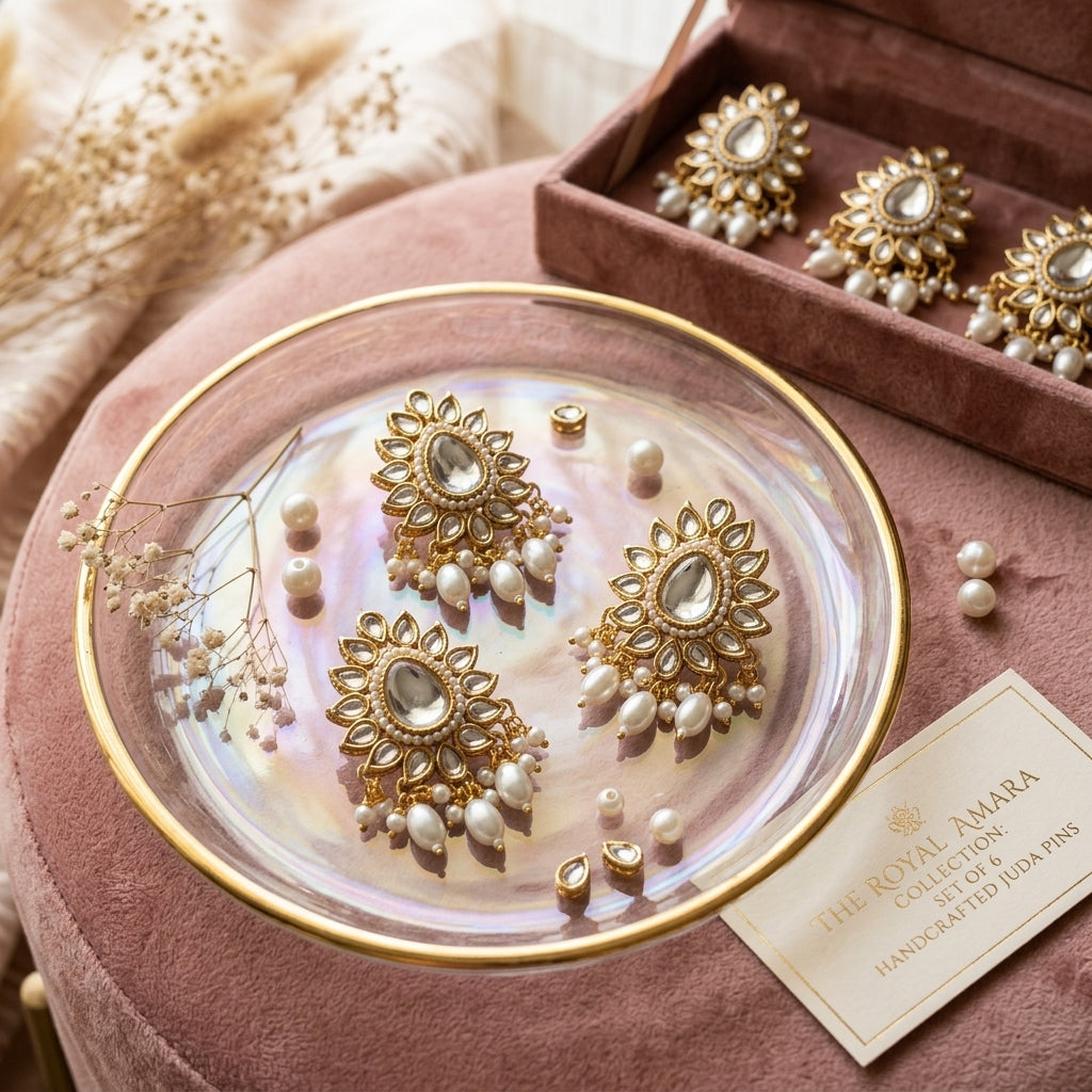 Kundan Polki Braid Pins