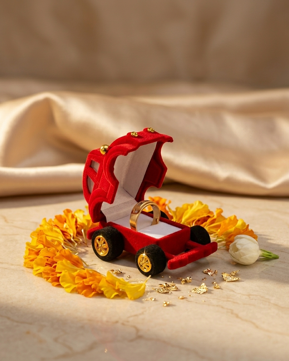 Whimsical Velvet Ring Carriage
