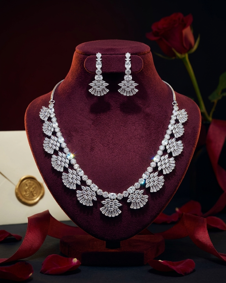 Fanfare Diamond Set - Fan-cut brilliance, red-carpet energy — designed to be noticed from across the room.