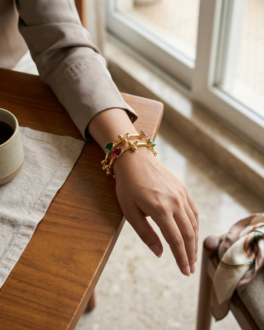 Celestial Sparkle Bangles Pair